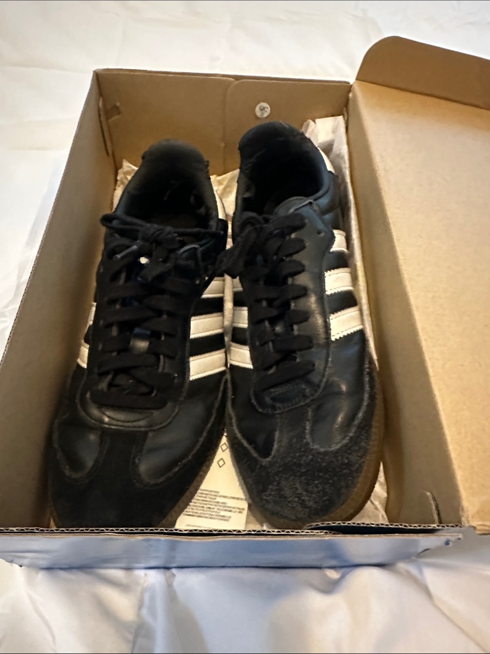 adidas Black Sneakers with White Three-Stripes